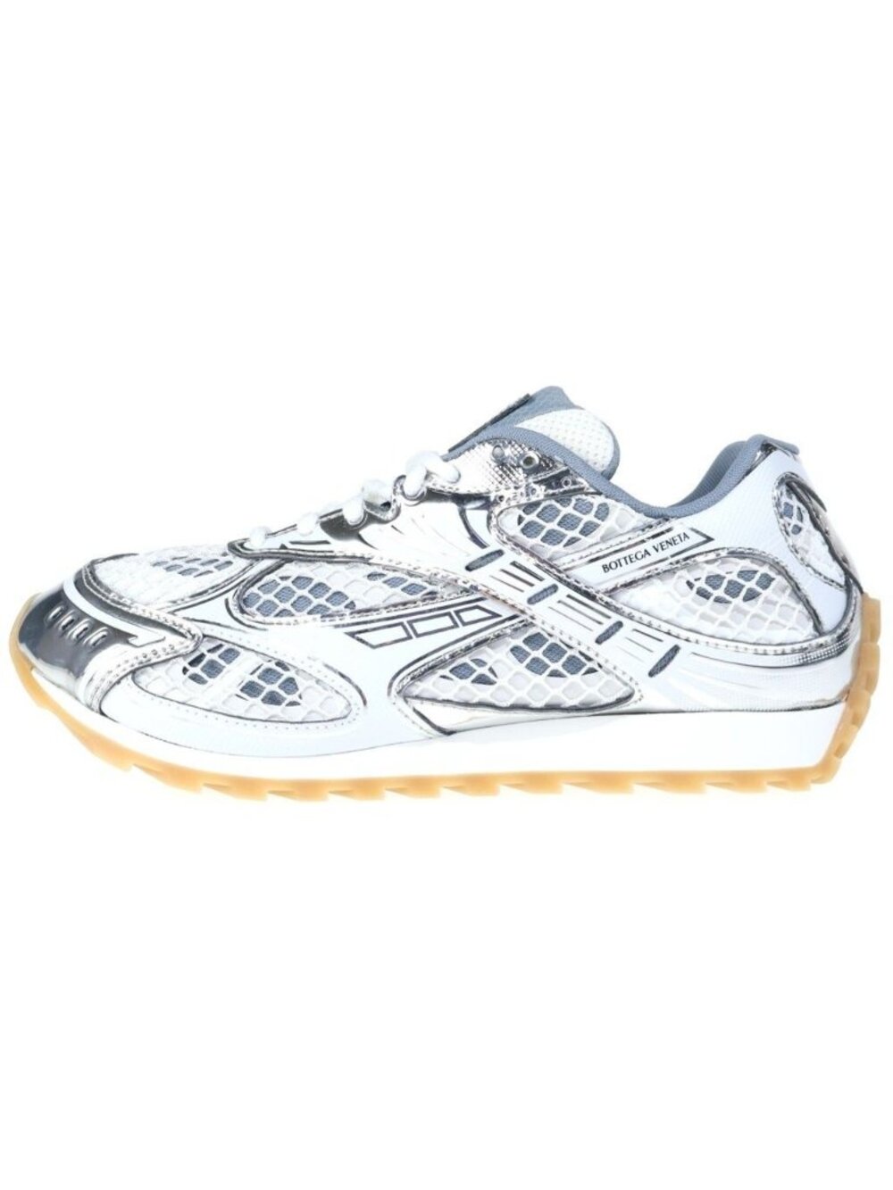 Bottega Veneta Orbit Low Top Sneakers Mesh Silver White